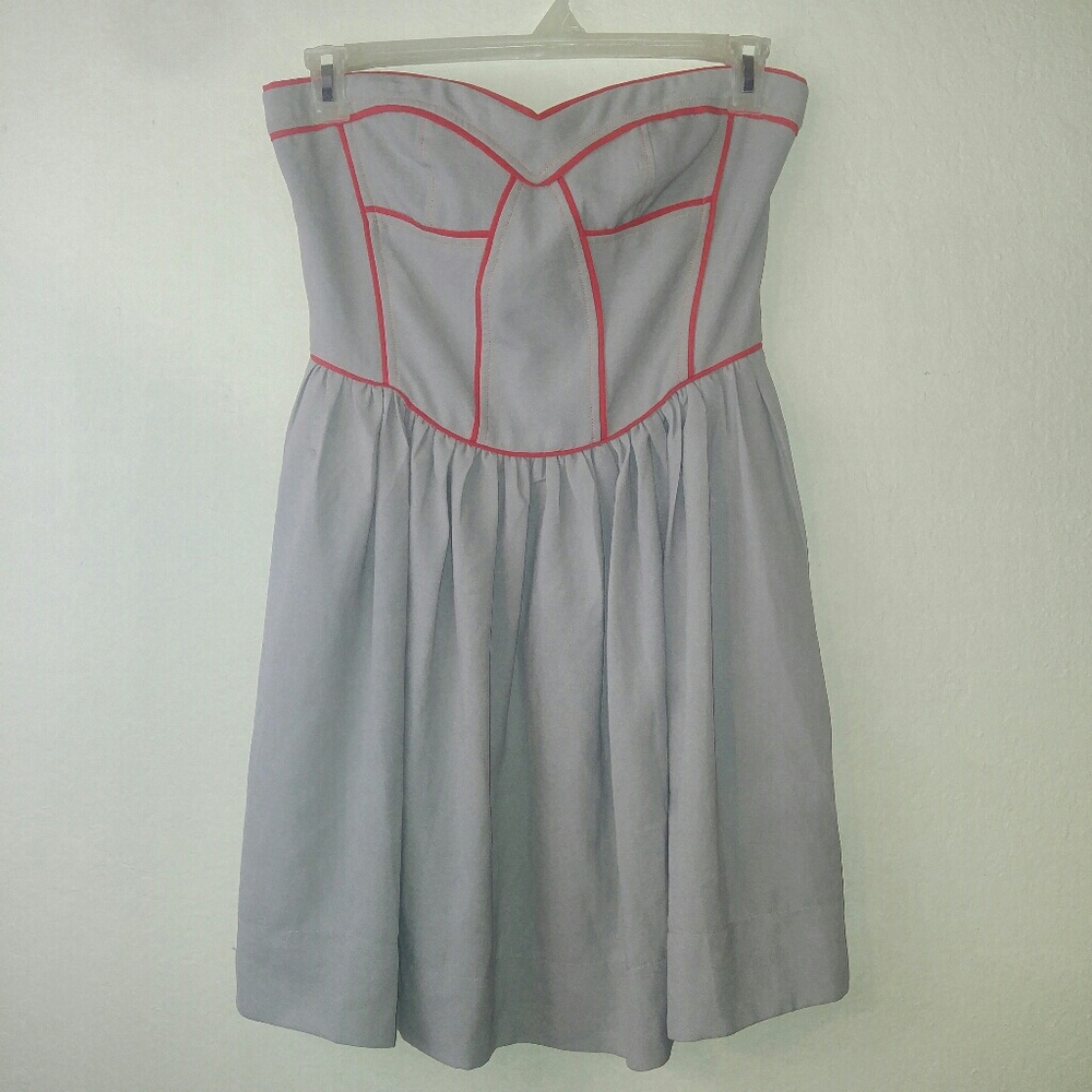 BAR III grey & peach midi dress Sz large #212